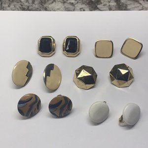 Lot Of 6 Vintage - Modern Clip-on Clip On Costume Earrings Dress-up Mix